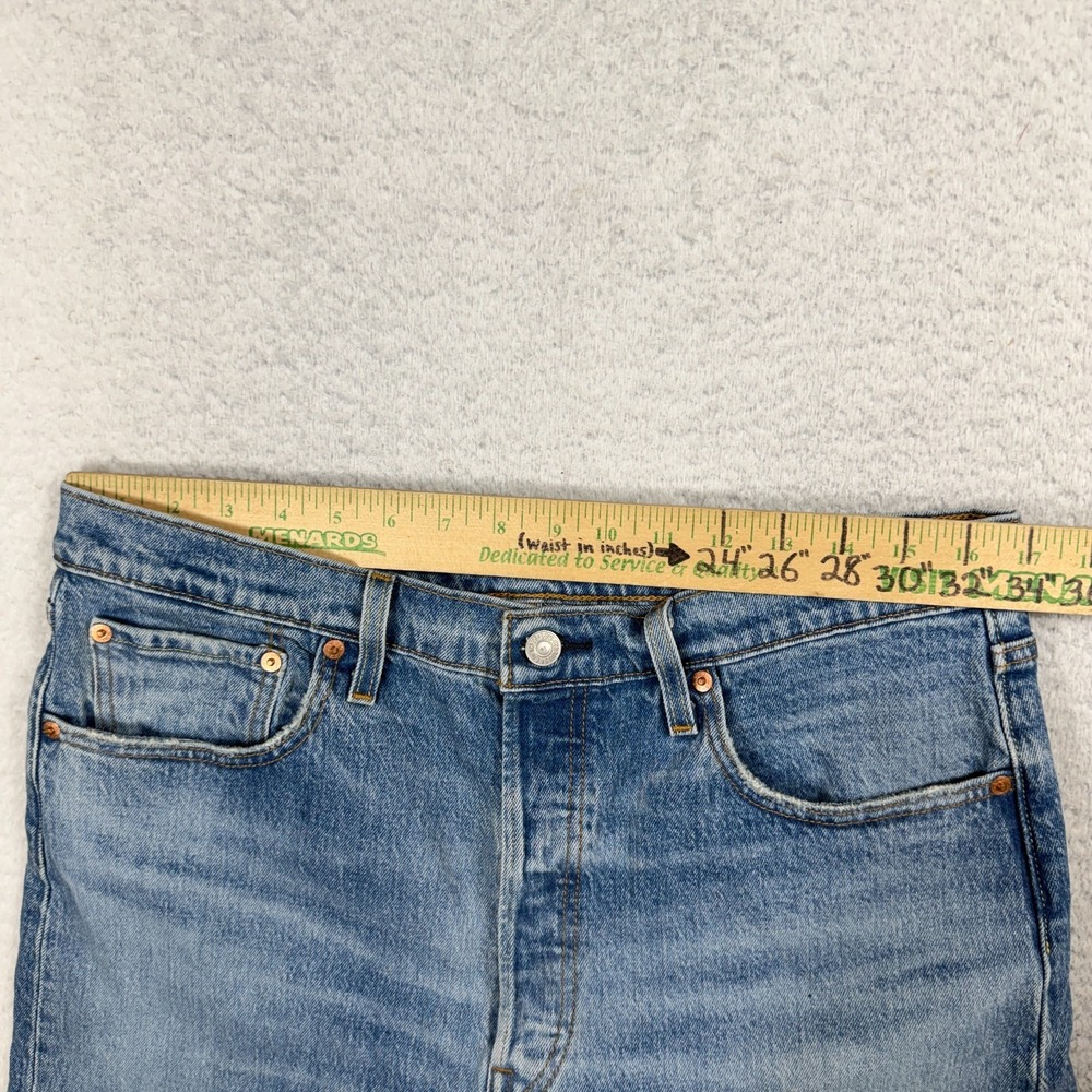 Levis Premium 501 S Skinny Jeans Womens Blue Denim 33 (33.5x29) High Rise - Picture 3 of 13